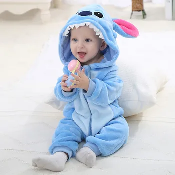 

Winter Spring Newborn Flannel Romper Baby Climb Clothing Animal Romper Suit with Zipper and Cap Warm Kids Gap Comfortable
