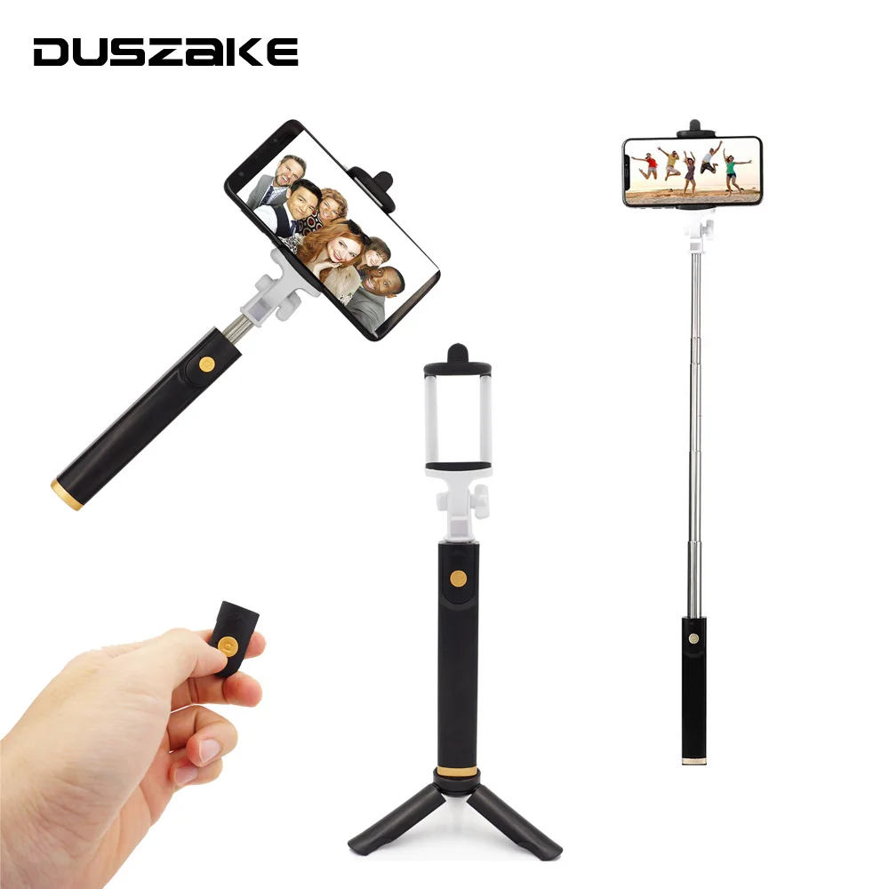 

DUSZAKE Extendable Bluetooth Selfie Stick Tripod Handheld Monopod For Phone Mini Selfie Stick Bluetooth Tripod For iPhone Xiaomi