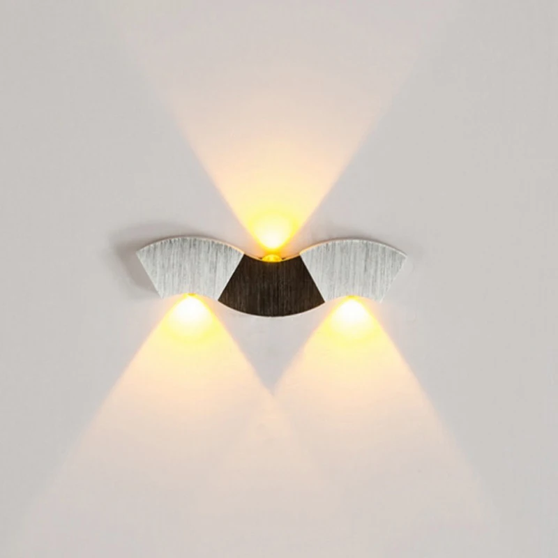 

Creative Aluminum wandspot Wave Shape Black and White 3W Indoor Lamp bedside Lamp Hotel KTV Light Effect Decorative Wall Lamp