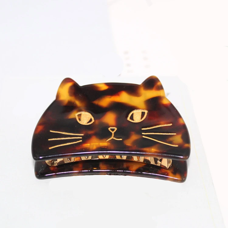 高品質アセテートビッグフェイス猫バレッタカニ爪クリップヘアピンパーフェクトギフト女性ポニーテールホルダーヘアクリップアクセサリー Hair Clip Accessories Cat Barretteclip Hairpins Aliexpress