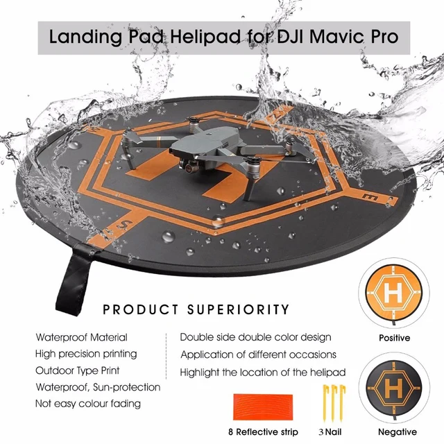 80cm High Quality Fast-fold Luminous Parking Apron Foldable Landing Pad for Mavic mini 3 Pro/Mavic 2 Pro/3/Air 2/2S Inspire 1 2 1