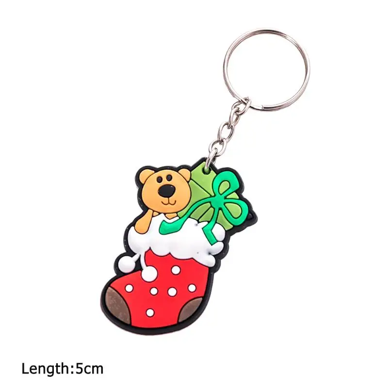 1PC Christmas Tree Ornament Hanging Pendants Gifts Cartoon Santa Claus Snowman Christmas Decora adornos de navidad Keyring Gifts - Цвет: Christmas stocking