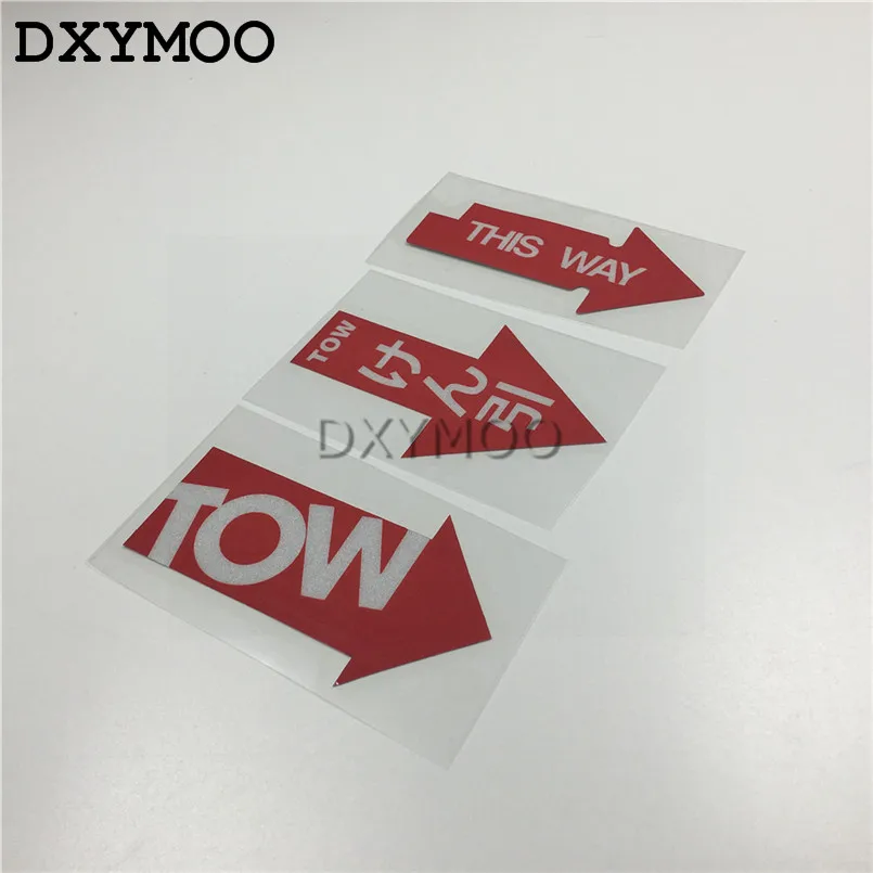

2PCS Warning HF Hellaflush THIS WAY TOW Car Stickers Japanese Motorcycle Helmet Window Phone Vinyl Decals 10cm