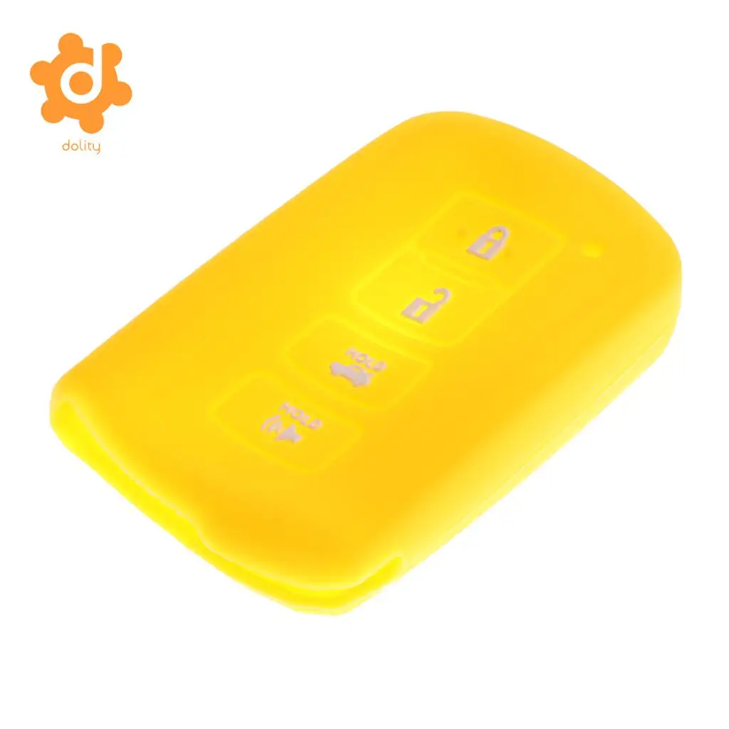 2pcs Silicone Car Key Shell Case Cover for Toyota Avalon RAV-4 Purple+Yellow
