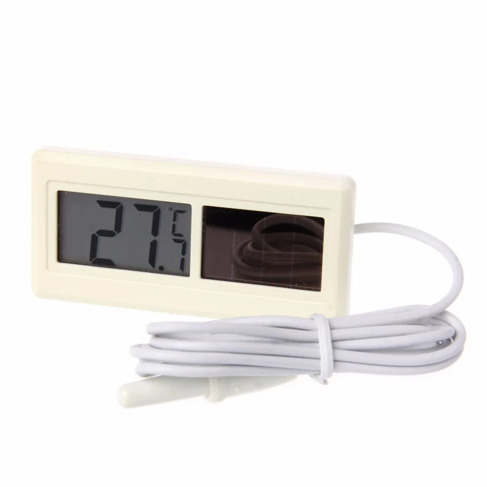

Mini Potable Solar Powered Digital LCD Thermometer Temperature Sensor Cable 1M -B119