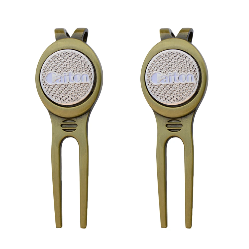 

2pcs Golf Divot Repair Tool Portable Putting Green Divot Fork with Magnetic Ball Marker (Random Color)