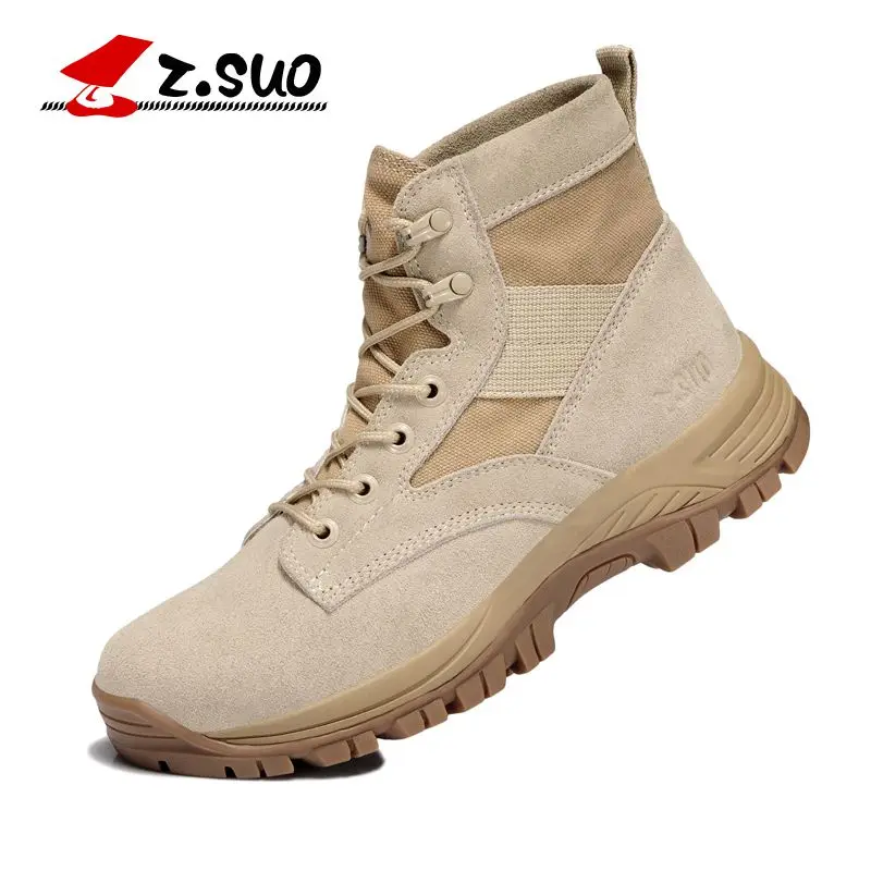 

Z. Suo men 's shoes, suede breathable boots, western men outdoor tube in tactical boots,Hiking Shoes