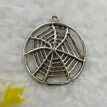 

160 pieces antique silver cobweb charms 24x22mm #128