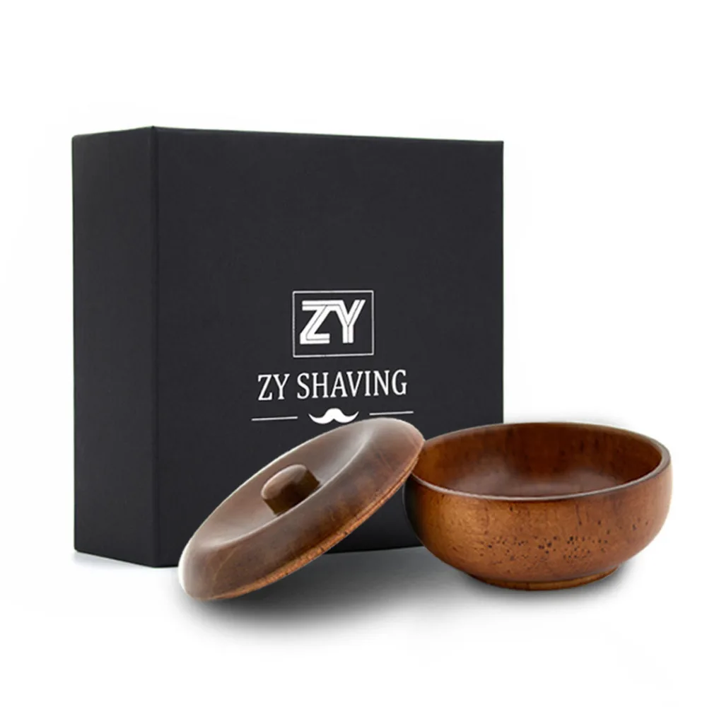 

ZY Wooden Shaving Bowl Soap Brush Mug Cup For Men Shave Beard Shaving Razor Soap Cream Barber