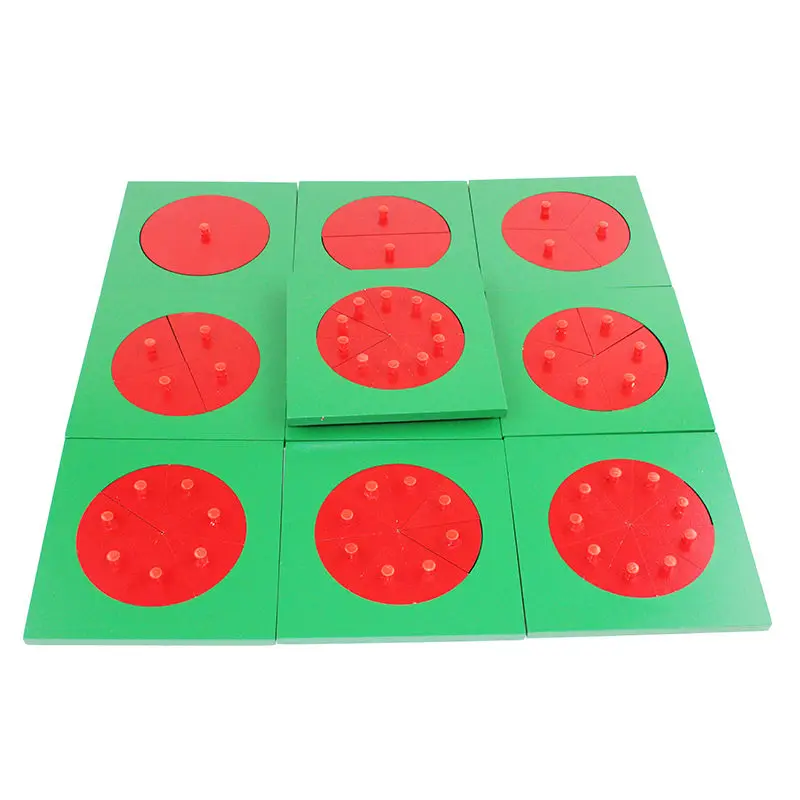  Baby Montessori Math Learning Education Wooden Toys Circular Division Grasping Puzzle Board