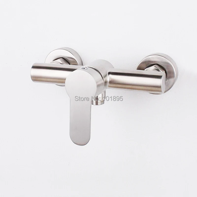 

Luxury Wall Mounted 304 Stainless Steel Material Downward Spout Shower Faucet