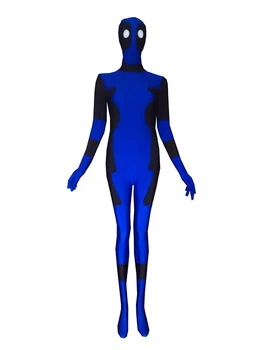 

Blue and Black Spandex Deadpool Costume Freeshipping Deaddpool Bodysuit