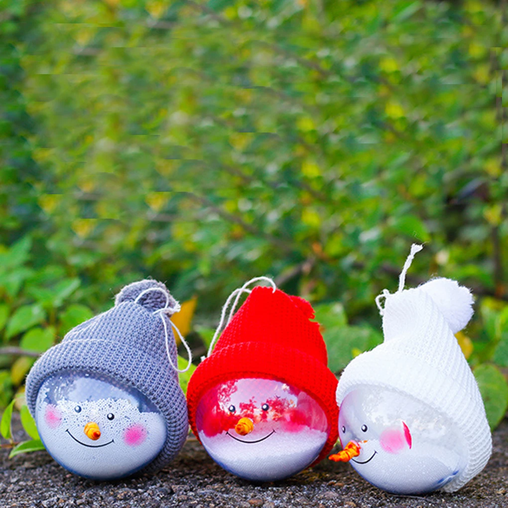 

Snowman Crystal Ball Christmas Tree Hanging Toy Doll Gadget Knitted Hat Wedding Xmas Show Window Decoration