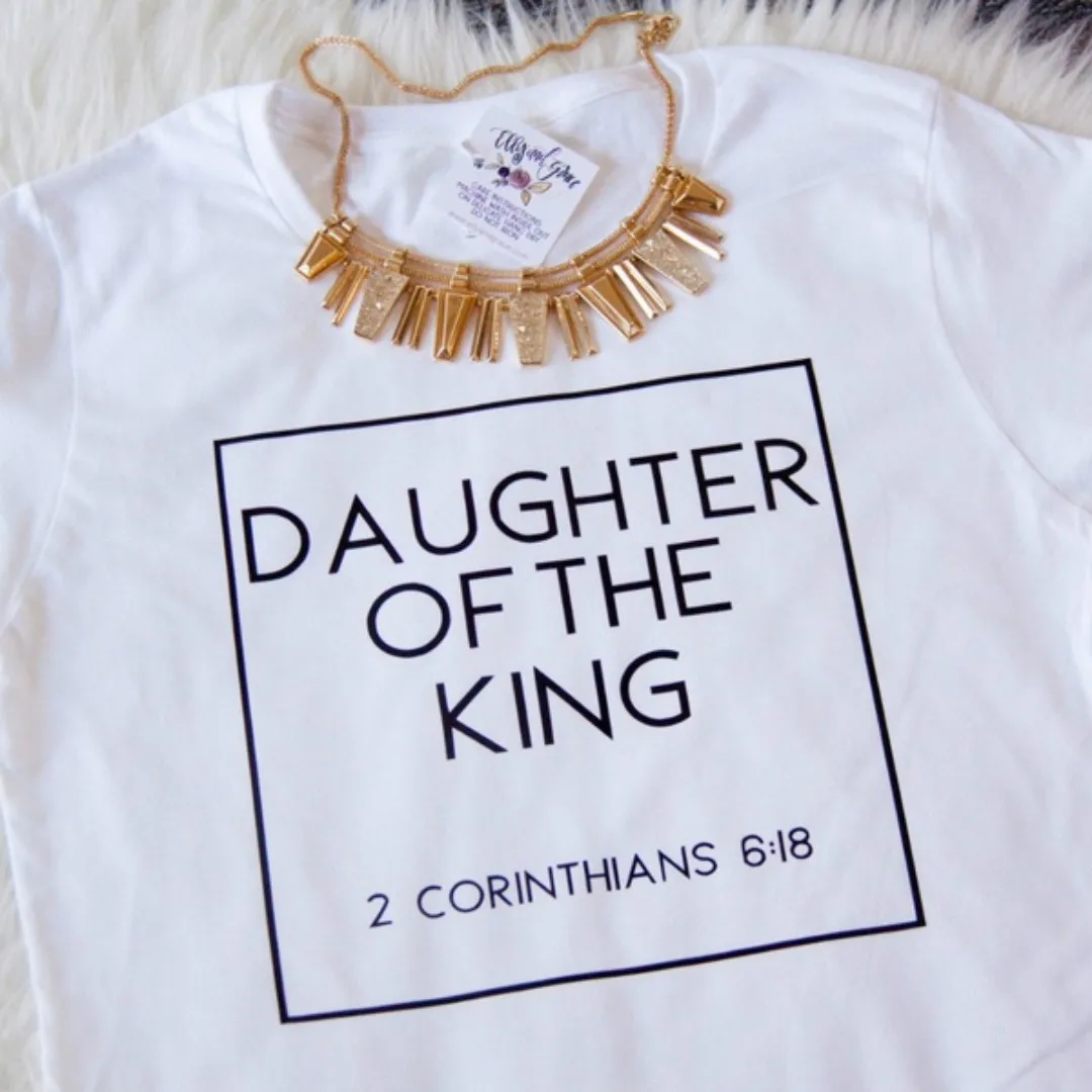 Белая футболка с надписью Two Corinthians 6 для дочки Королевского Кристиана женские