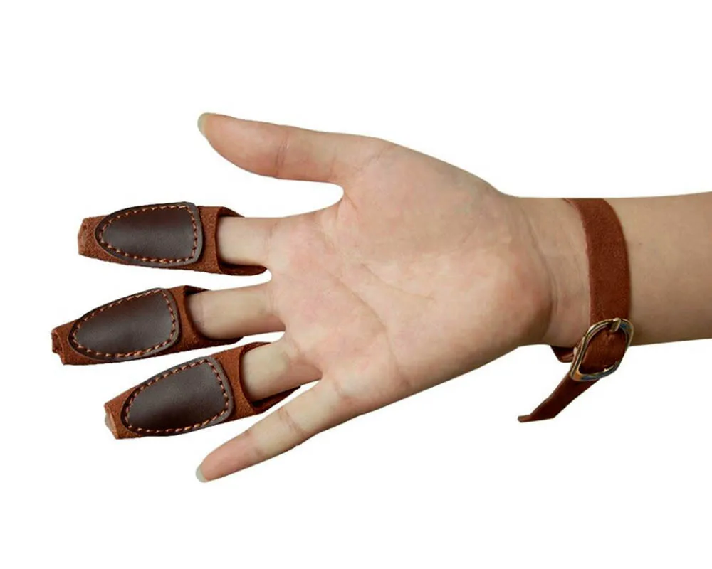 مفيدة لينة السهم الاصبع الرماية القفازات والجلود الاصطناعية القوس قفاز 3 الاصبع
