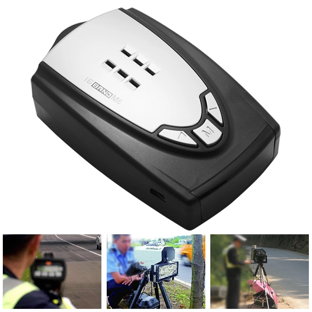 

Car Radar Detector English Russian Auto 360 Degree Vehicle M6 M7 Speed Voice Alert Alarm Warning 16 Band LED Display
