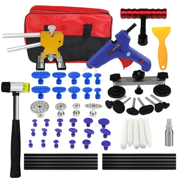 Best Kit Tools Car Dent Repair Tool Dent Puller Hot Melt Glue Gun Pulling Bridge Rubber Hammer Paintless Dent Removal