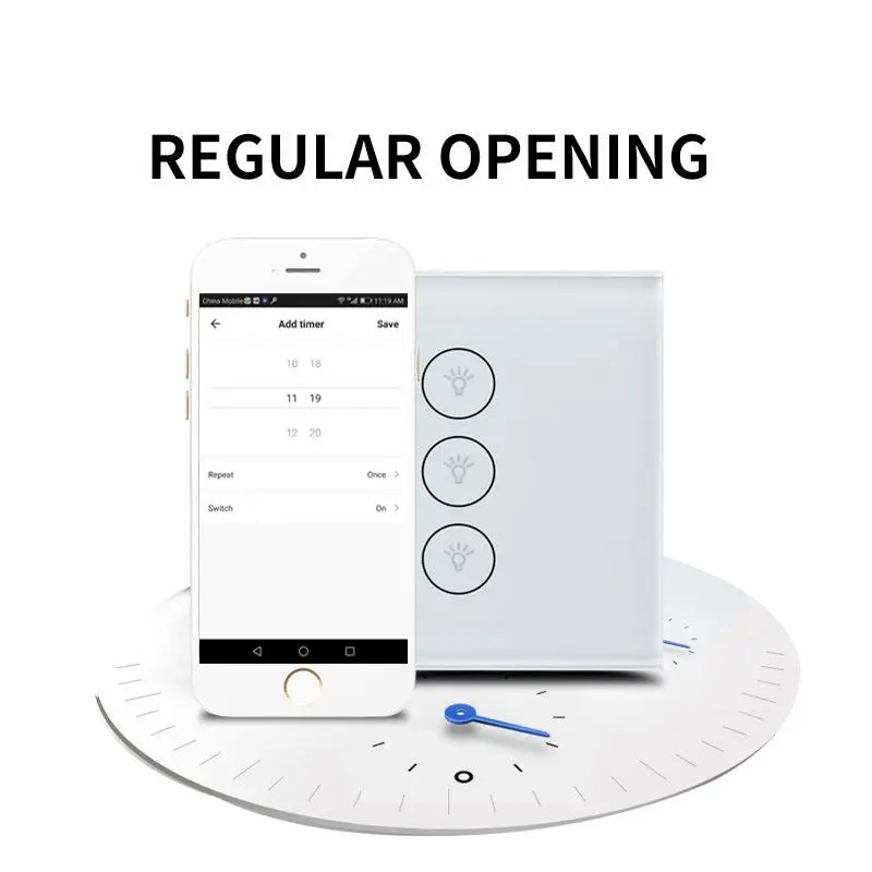

Eu Wifi Smart Wall Switch Press Glass Panel Mobile Tuya& Smart Life App Remote Control Work With Amazon Alexa Google Home Eu P
