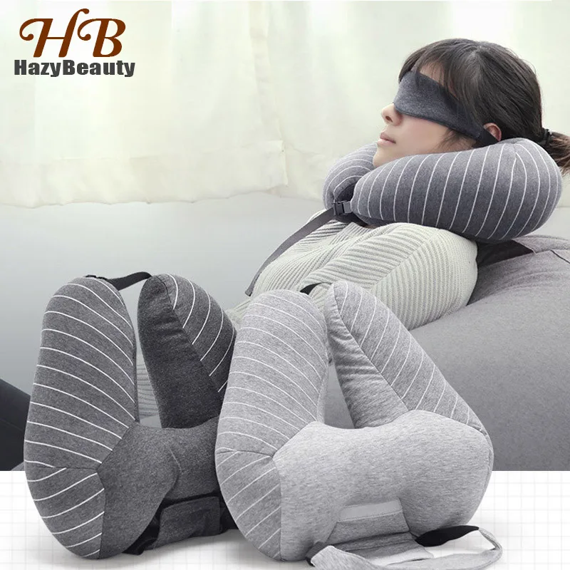 

H-Shape Travel Eye Pillow Outdoor Multifunctional Lightweight Nap Neck Pillow Car Airplane for Sleep Cushion with Eye Mask