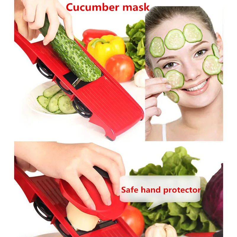 6 в 1 инструмент для нарезки измельчитель для лука и овощей Mandoline Slicer Dicer Blades Veggie кухонный измельчитель инструменты Женские выбор