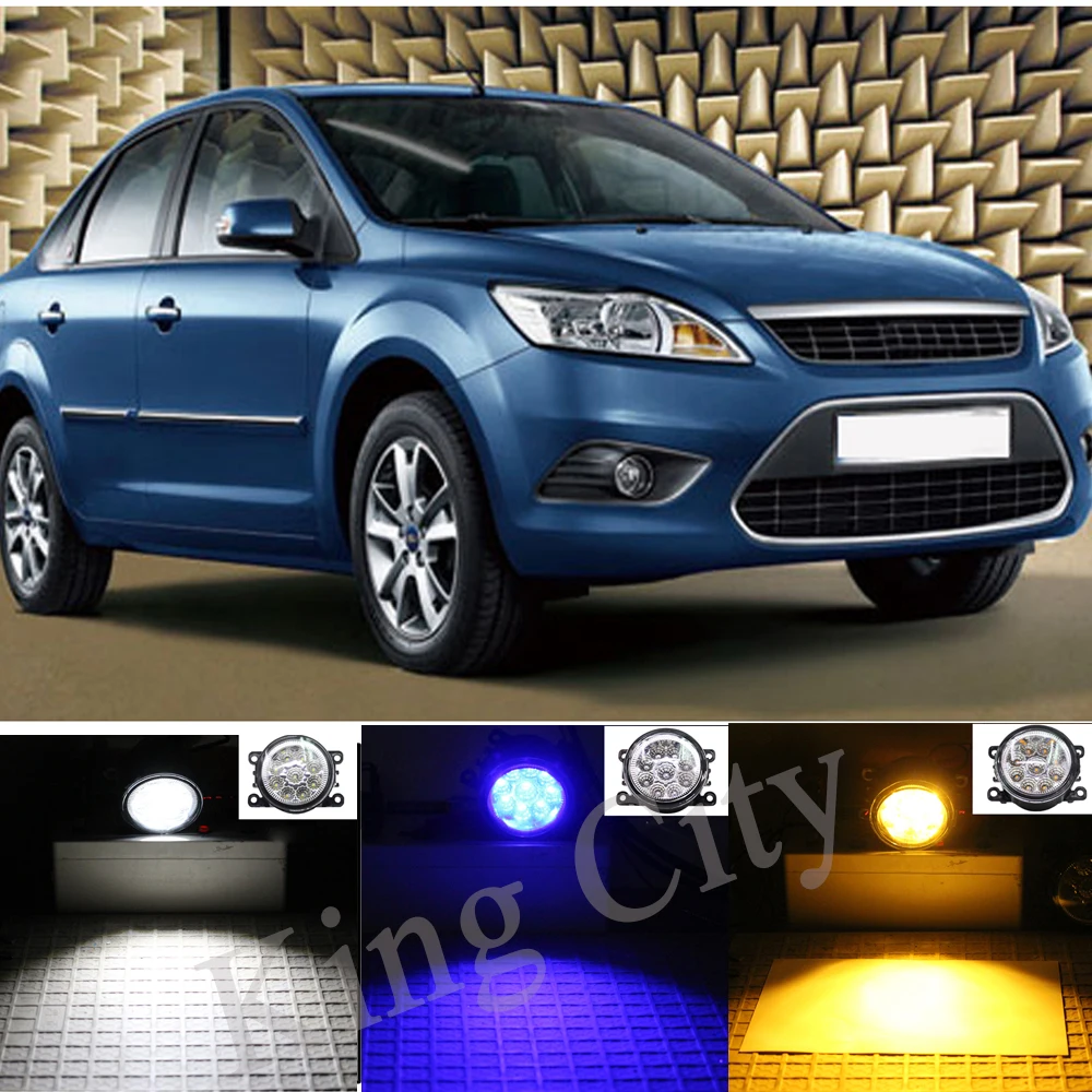 

CAPQX 2 PCS For Focus 2010-2013 Fiesta 2009-2015 Ecosport 2013 Front LED Fog Lamp Fog Light Daytime Running DRL Day light lamp