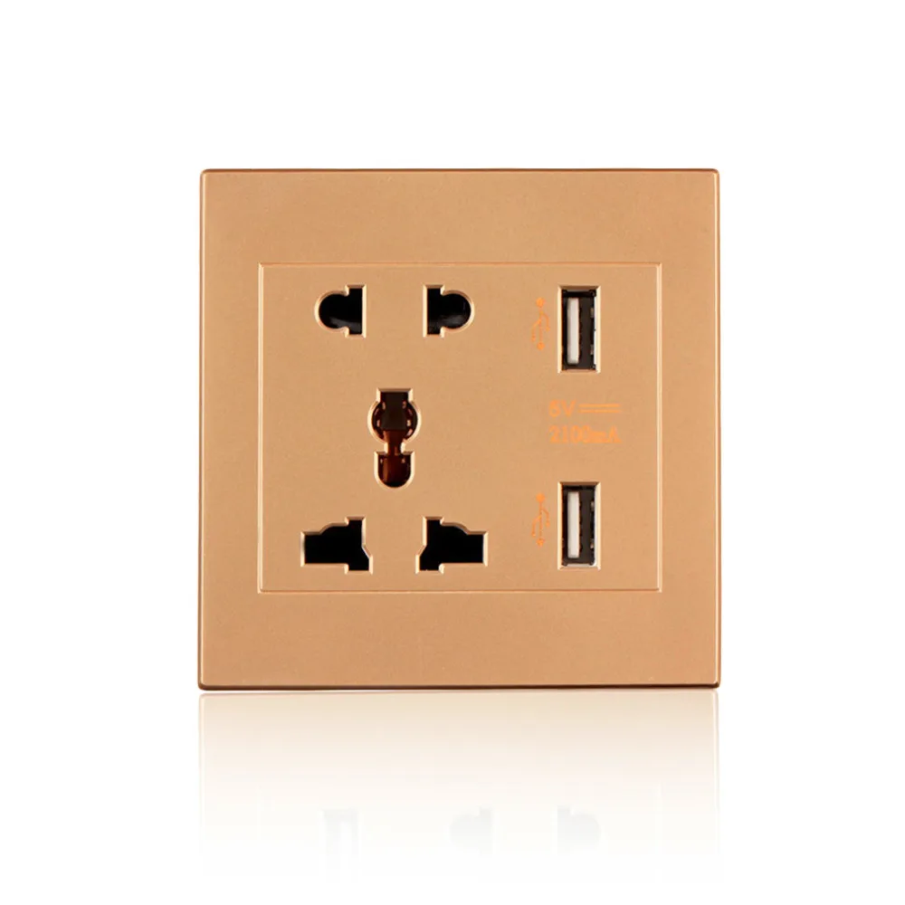 

Universal USB Wall Socket AC 110-250V US UK EU AU Wall Socket 2 Port 5.0V USB Outlet Power Charger for Cellphone