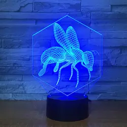 Лампа 3D Ночник детская светодио дный Игрушка LED 3D сенсорная настольная лампа 7 цветов мигасветодио дный ющий светодиодный свет Рождество