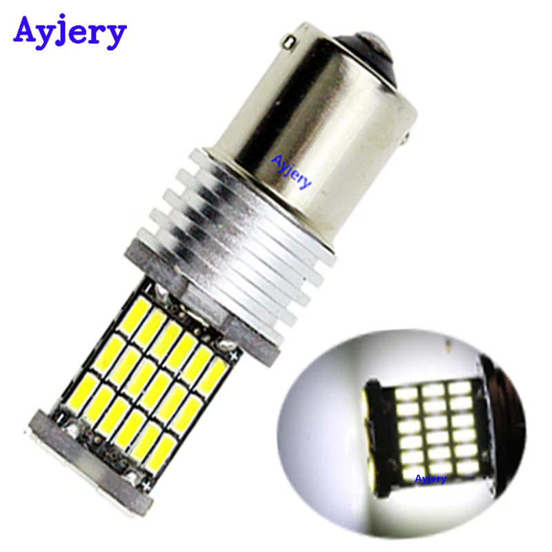 

AYJERY 2 pcs 12V 1156 BA15S 1157 BAY15D 4014 45 SMD Car LED Bulb Turn Signal Lights Amber Red White Parking Tail Reverse Lamp
