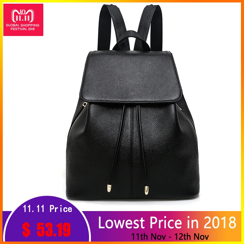 Fashion Designer Cow Genuine Leather Women Backpacks Drawstring School Bags For Teenagers Girls Female Travel BackPack Rucksack Fashion Designer Cow Genuine Leather Women Backpacks Drawstring School Bags For Teenagers Girls Female Travel BackPack Rucksack