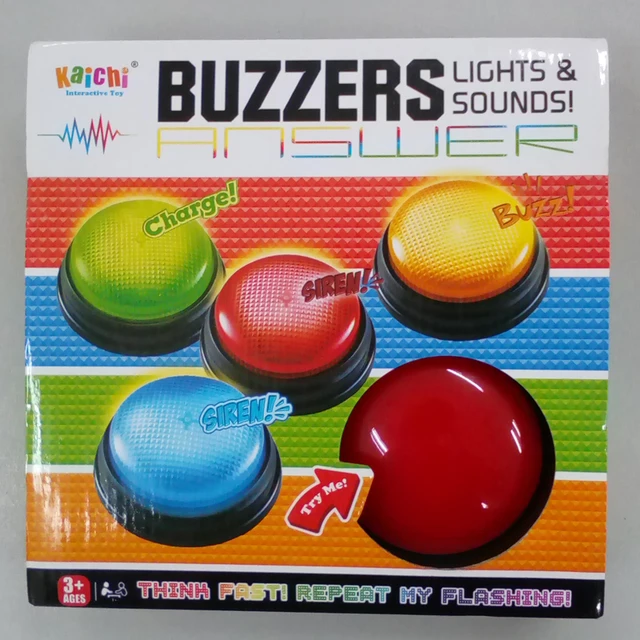 Free Shipping plastic educational toy for family game competition quiz buzzers lights and sounds button buzzer toy 1