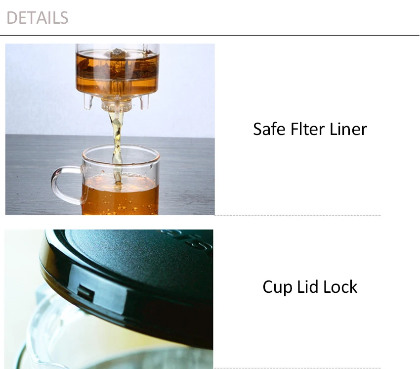 High quality Heat Resistant Glass Teapot Chinese kung fu Tea Set Puer Kettle Coffee Tea Infuser Convenient Office Tea PotA8