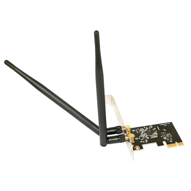 Беспроводная Pci-E Wifi карта 1300 М Ac двухдиапазонный сетевой адаптер Ethernet 2 X Антенна - Цвет: Black