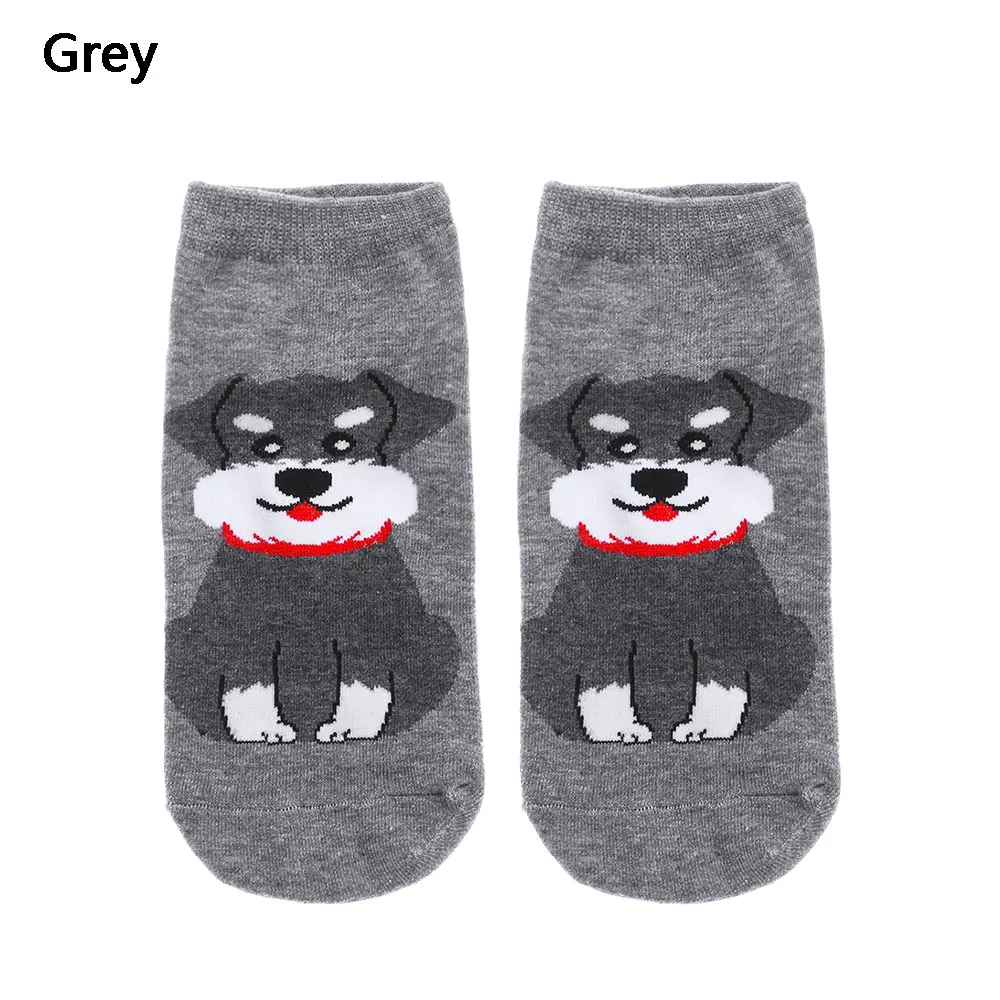 1 пара, милые хлопковые носки с милыми животными в стиле Харадзюку с милыми животными, повседневные короткие носки для женщин и мужчин, забавные носки, чулочно-носочные изделия - Цвет: Серый
