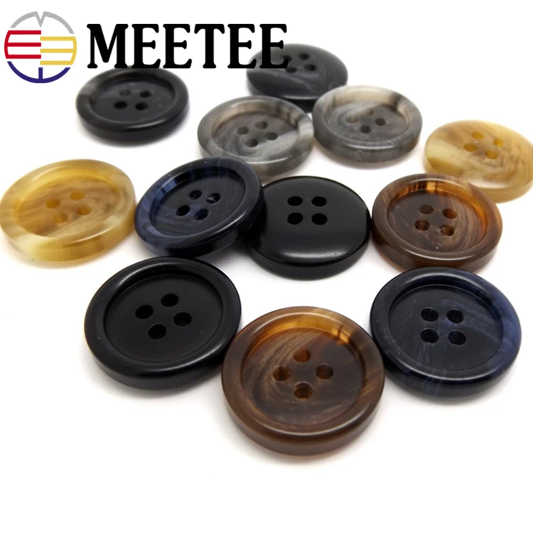 Круглая пуговица из полимера Meetee 30 шт. 15-25 мм пластиковые плоские кнопки Швейные