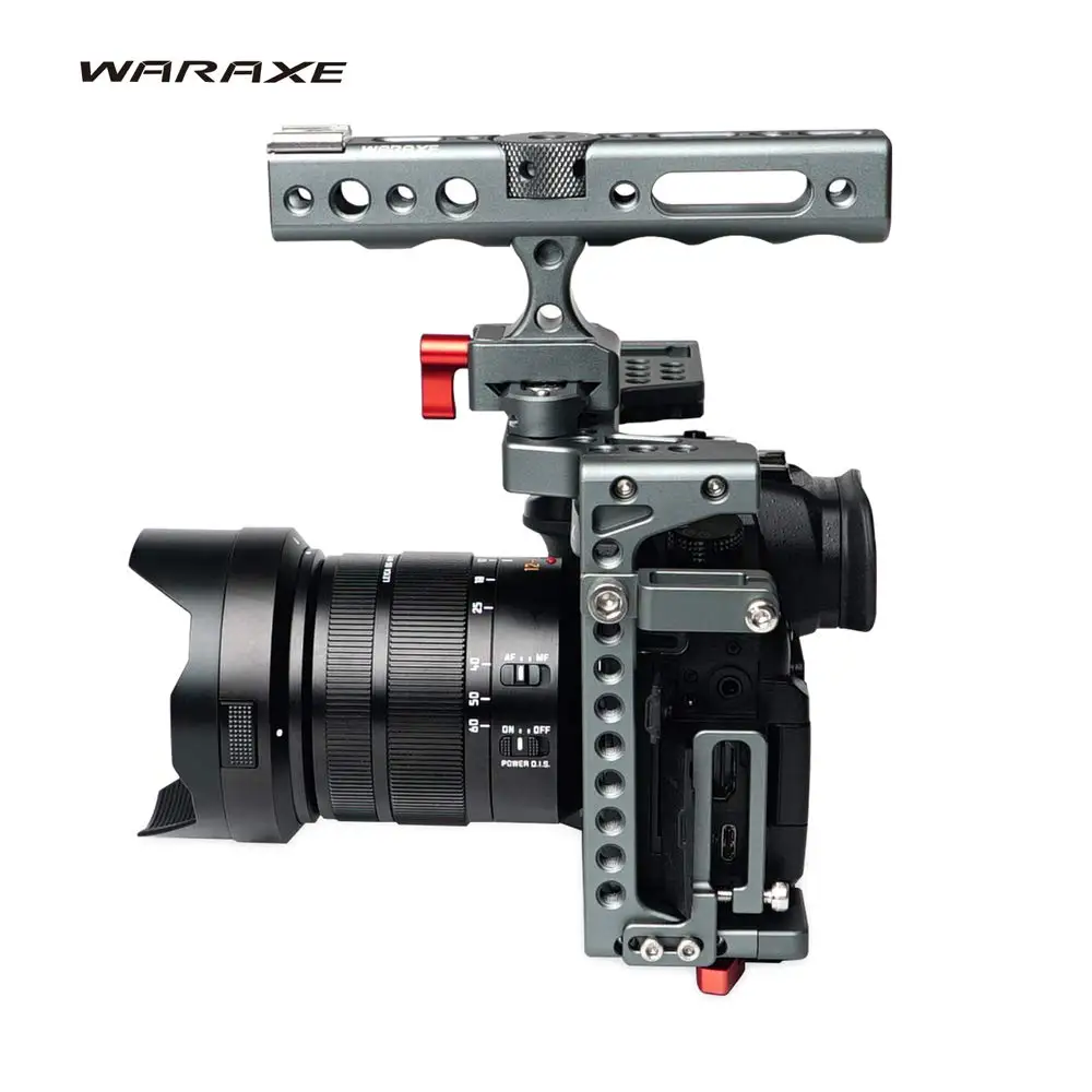 WARAXE GH5S видео Комплект камера клетка встроенный быстрый выпуск с ручкой NATO подходит Arca Swiss для Panasonic Lumix GH5 GH4 GH5S