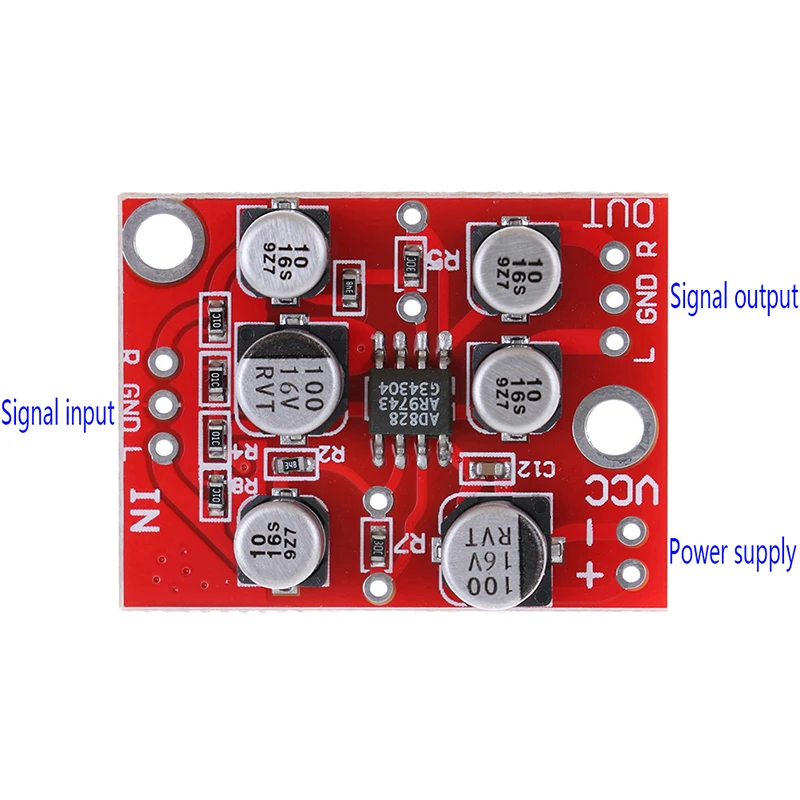

DC 5V-15V 12V AD828 Stereo Preamp Power Amplifier Board Preamplifier Module Best Sale
