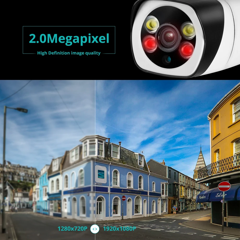  FUERS 1080P WIFI IP Camera Outdoor IP66 Waterproof Full Color IR Night Vision ONVIF APP Video Surve - 33048847653