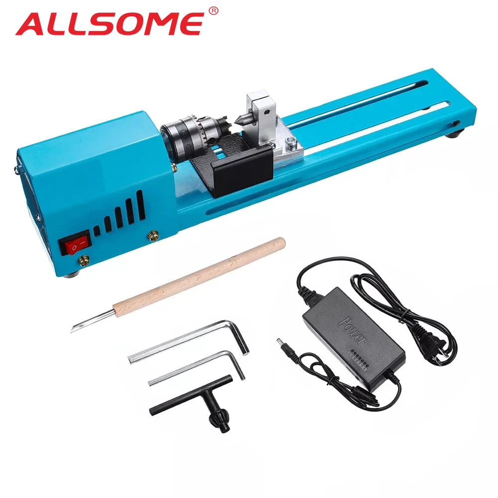 

ALLSOME 150W Mini Beads Machine Miniature Lathe DIY Woodworking Lathe Grinding Polishing Wood Working DIY Lathe Polishing Drill