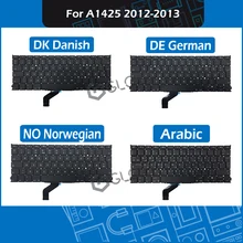 New for Macbook Pro Retina 13″ A1425 Late 2012 Early 2013 DE German DK Danish NO Norwegian Arabic Keyboard Replacement