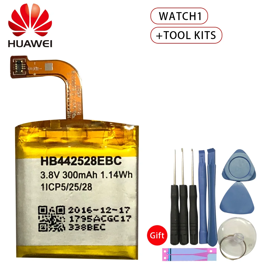

Original Replacement Phone Battery For Huawei Watch1 HB442528EBC Authenic Rechargeable Battery 300mAh +Tool Kits
