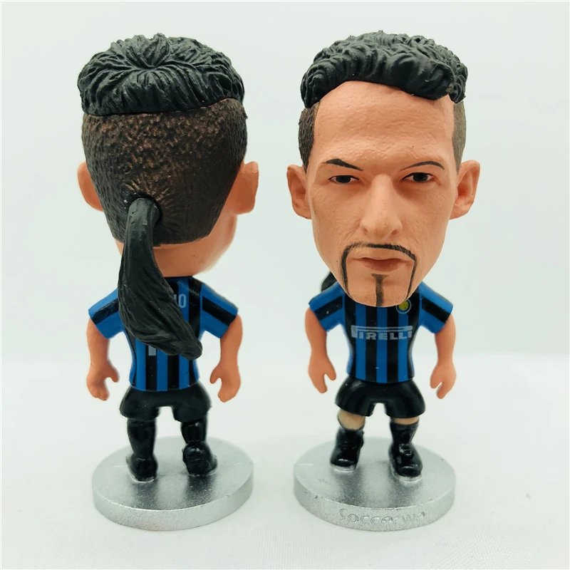 

Soccerwe Roberto Baggio Doll Inter 10# Football Team Home Blue Black Kit Striker Figure 2.6 Inches Height Resin