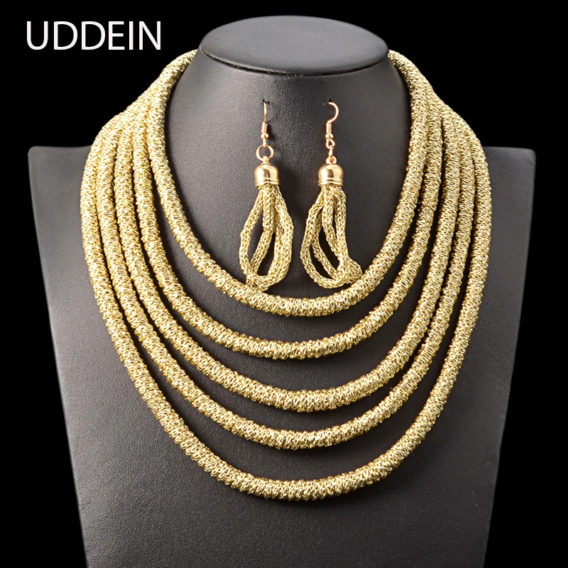 UDDEIN Multi layer Necklace Vintage Maxi Magnetic Clasps Nigerian Wedding Statement Choker Necklace African Beads Jewelry Sets UDDEIN Multi layer Necklace Vintage Maxi Magnetic Clasps Nigerian Wedding Statement Choker Necklace African Beads Jewelry Sets