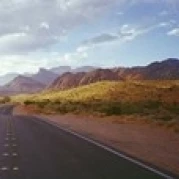 Road passing through mountains Calico Basin Red Rock Canyon National Conservation Area Las Vegas Nevada USA (18 x 6)