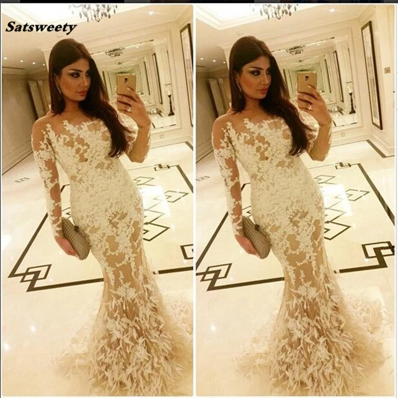 Vestidos De Novia Arabia Saudita Dubai Medio Oriente Abiti Da Sposa Musulmani Appliques Abiti Da Sposa A Maniche Lunghe