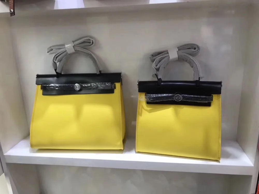 

Kafunila 2019 new arrival canvas&genuine leather handbags famous brand designer high quality patchwork tote bag bolsa feminina