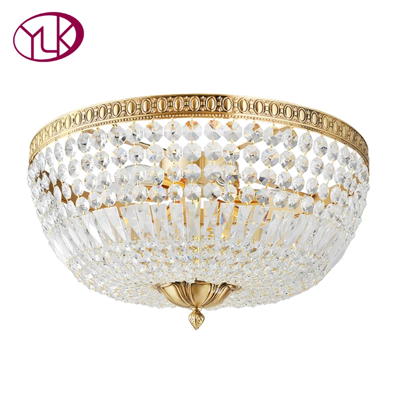 

Youlaike Luxury Modern Crystal Ceiling lamp AC110-240V Gold Flush Amount Bedroom Lighting Fixtures LED Home Decoration Lamp