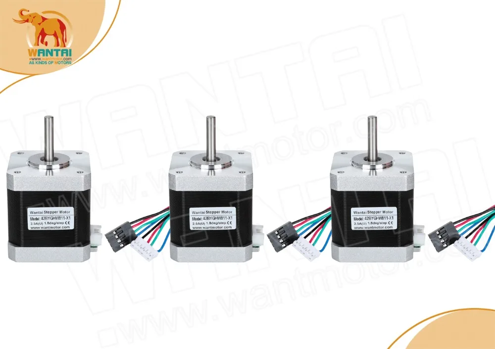 DE и EU гарантия! 3 шт. шаговый электродвигатель Nema 17 42BYGHW811 X1 с sinfgle валом