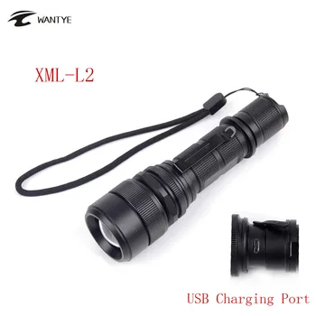 

5000 Lumen Zoomable USB LED Flashlight XM-L2 5 Mode LED torch Tactical Flash Light Outdoor Camping Cycling Hike Lantern Lamp