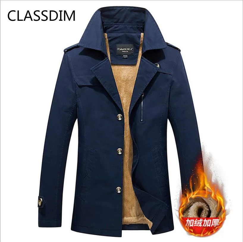 Classdim الشتاء الدافئة أسفل السترات نوعية جيدة الرجال الصوف بطانة سمكا المعاطف جديد الرجال المعاطف الدافئة أسفل السترات عارضة طويلة الحجم 5xl