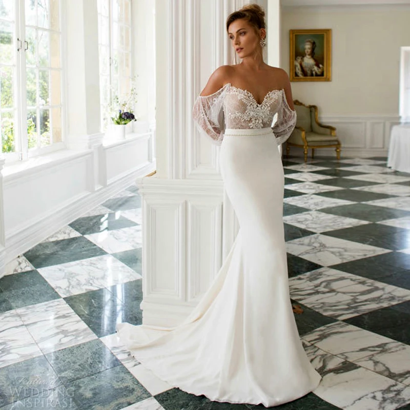 brautkleid figurbetont lang weiß rückenausschnitt spitze 2014 julie vino